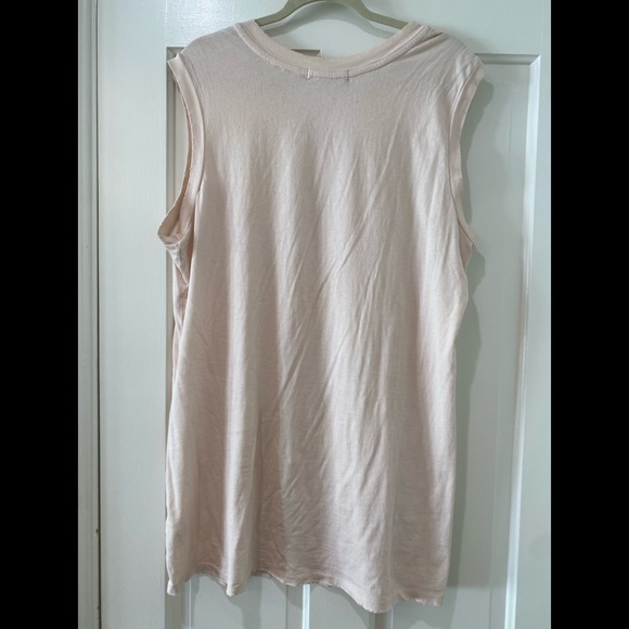 N: philanthropy sleeveless distressed cutoff front pocket top long shirt